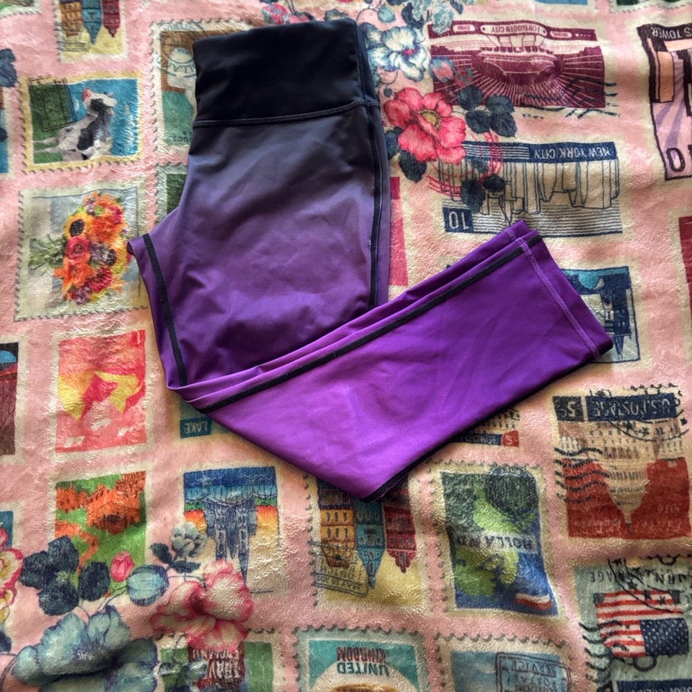 Ideology Black and Purple Ombre Workout Leggings